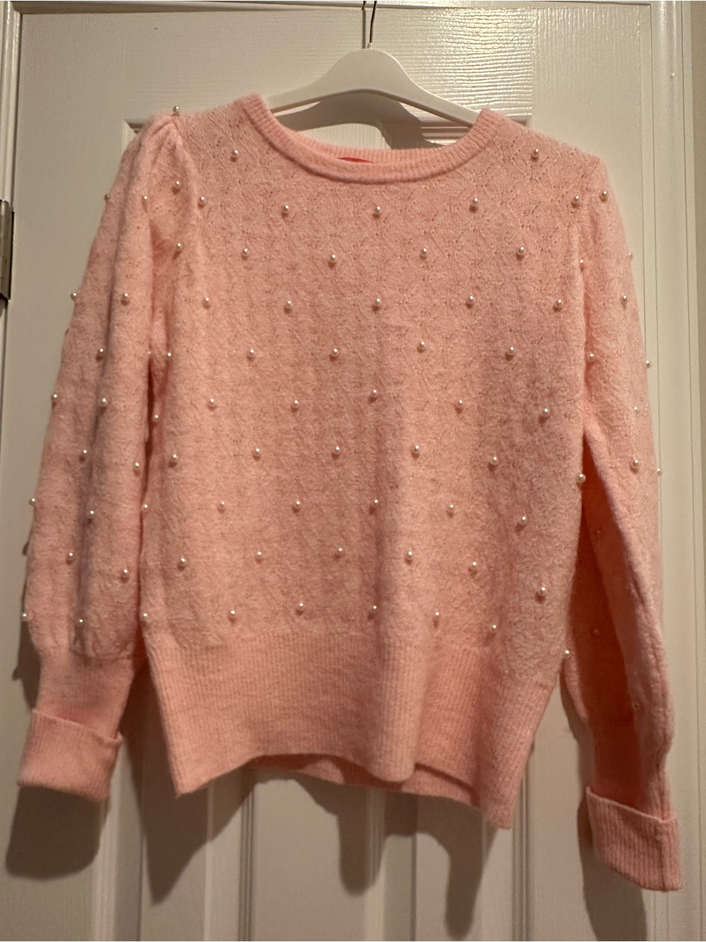 Lilly Pulitzer Pink Pearl-Embellished Crewneck Sweater